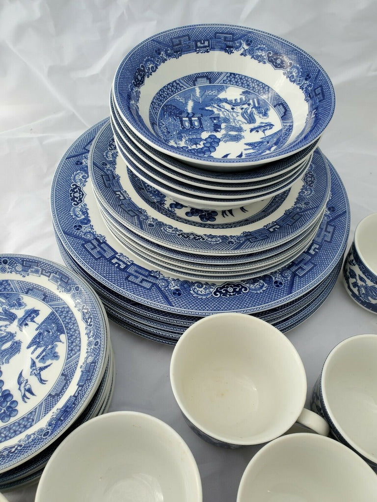 Vintage Lot Blue Willow Dish Set Johnson Bros Willow Ware Societe