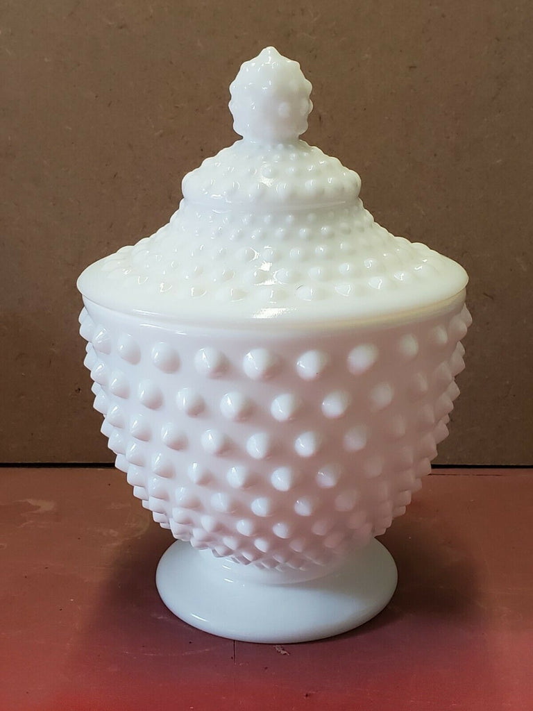 Clear L.E. Smith Milk Can Glass Cookie Jar 