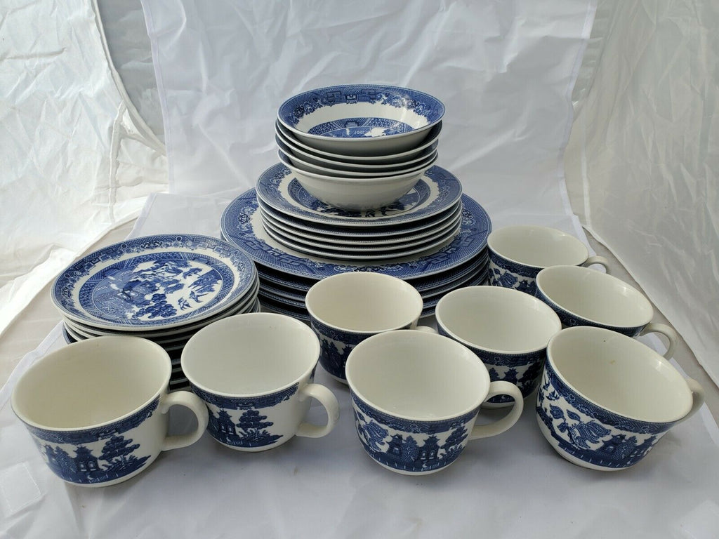 Vintage Lot Blue Willow Dish Set Johnson Bros Willow Ware Societe