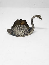 Antique Handmade 800 Art Silver Textured Figural Swan Ring Trinket Dish