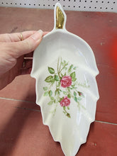 Vtg Old Nuremberg Bavaria Germany White Porcelain Hand Painted Flowers Leaf Dish