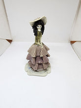 Vintage Italian Lino Zampiva Handmade Spaghetti Hair Girl Plaid Dress Figurine