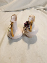 Vintage Pair Of Lefton China Japan Raised 3D Flowers Pink Mini Creamer Pitchers