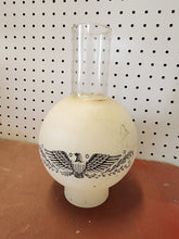 Vtg Frosted Black Federal Eagle Motif Replacement Hurricane Lamp Glass Chimney