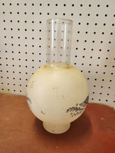 Vtg Frosted Black Federal Eagle Motif Replacement Hurricane Lamp Glass Chimney