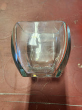 Vintage Libbey Clear Glass Rounded Square Vase Planter Candle Votive