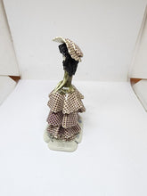 Vintage Italian Lino Zampiva Handmade Spaghetti Hair Girl Plaid Dress Figurine