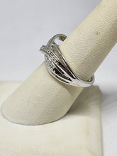 Sterling Silver "Yes Please!" SUN HDO Illusion Diamond Crossover Ring Size 7