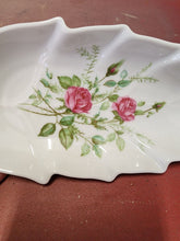 Vtg Old Nuremberg Bavaria Germany White Porcelain Hand Painted Flowers Leaf Dish