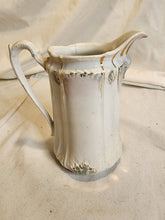 Antique German Porcelain Hand Painted Flowers Embossed Leaves Gold Gilt Creamer