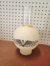 Vtg Frosted Black Federal Eagle Motif Replacement Hurricane Lamp Glass Chimney