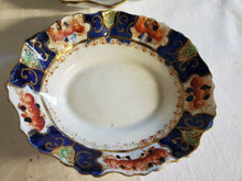 Vintage Royal Stafford China Gold Imari Scalloped Oval Dinner Plates