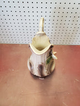 Antique Capodimonte Italy Handmade Hand Painted Raised 3D Flower Large Pitcher