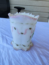 Vintage EAGP Dithridge White Milk Glass Astoria Rose Hand Painted Creamer Cup