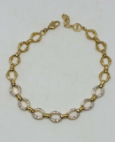 Helio Jewelry 18k Gold Plated Sterling Silver Genuine 0.62 ct Diamond Bracelet