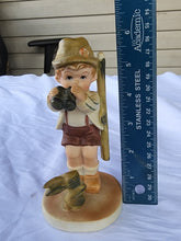 Vintage Napco Boy With Binoculars And Bunny Rabbit Figurine