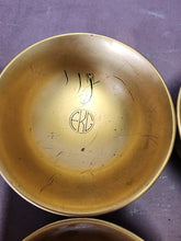 Vintage Japanese Gold Painted Black Enamel Plastic Bowls Set Of 12 Initials EKG
