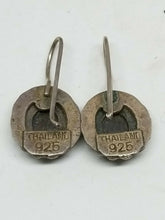Vintage Sterling Silver Black Pearl Thailand Oval Pierced Earrings