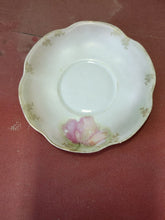 Antique RS Prussia Star/Wreath Mark Hand Painted Flowers Porcelain Cup & Saucer