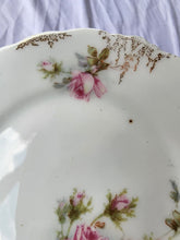 Antique J & C Malmaison Germany Porcelain Pink Rose Gold Trim Dessert Plate