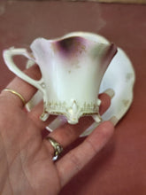 Antique RS Prussia Star/Wreath Mark Hand Painted Flowers Porcelain Cup & Saucer