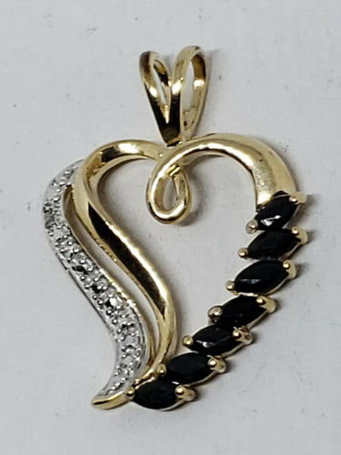 Gold Plated Sterling Silver Ross-Simons Sapphire Heart Pendant