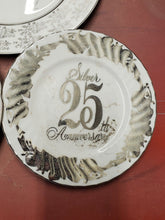 Vintage Norcrest Lefton 25th Anniversary Silver Trim Flower Plate Set