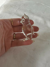 Vintage Hand Blown Clear Glass Owl Figurine