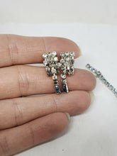 Vintage Blue Rhinestone Demi Parure Necklace and Earrings Set