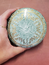 Vintage Royal Worcester Fine Bone China Green Painted Porcelain Trinket Box Gold