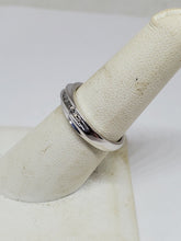 Sterling Silver Channel Set Diamond Wave Band Ring Size 7