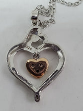 Sterling Silver Mother And Child Open Heart Diamond Necklace Gold Plated Vermeil