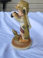 Vintage Napco Boy With Binoculars And Bunny Rabbit Figurine