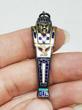 Antique Sterling Enamel Mummy Sarcophagus Propelling Mechanical Pencil Charm