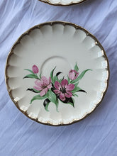 Vtg Scio Pottery China (?) White Porcelain Hand Painted Flowers Saucers & Bowls