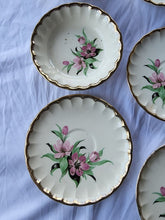 Vtg Scio Pottery China (?) White Porcelain Hand Painted Flowers Saucers & Bowls