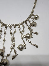 Vintage Sterling Silver Ball Bead Fringe All Sterling Silver Necklace 16" 80.99g