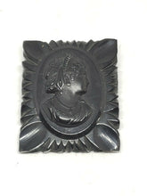 Antique Large Victorian Black Jet Cameo Mourning Brooch