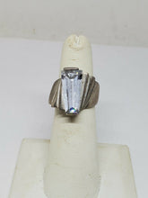 Sterling Silver White Goshenite Angled Bypass Style Ring Size 5