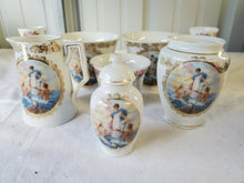 Antique 8pc Victoria Austria Oceanic Portrait Scene Porcelain Vases & Mixed Set