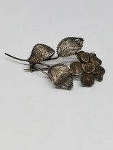 Antique 800 Silver Spun Filigree Wire Flower Brooch