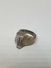Sterling Silver White Goshenite Angled Bypass Style Ring Size 5