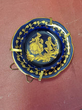 Antique Limoges France Cobalt Blue Gold Design Couple Proposal Butter Pat