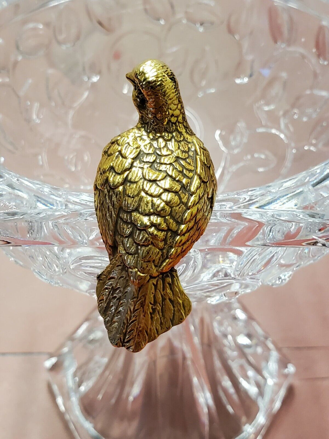 Cut Crystal Bird Candy Dish