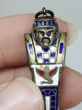 Antique Sterling Enamel Mummy Sarcophagus Propelling Mechanical Pencil Charm