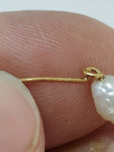 Vintage JCM 14k Yellow Gold Rice Pearl Single Hoop Earring
