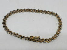 Gold Plated Sterling Silver Vermeil Illusion Diamond Tennis Bracelet