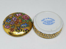 Vintage RomAmerica Romania Fine Porcelain Hand Painted Trinket Box Signed