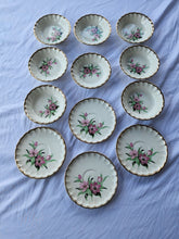 Vtg Scio Pottery China (?) White Porcelain Hand Painted Flowers Saucers & Bowls